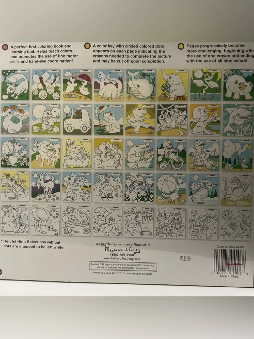 Melissa & Doug Color By Dots 40 Coloring Pages Early Childhood Activity Pad